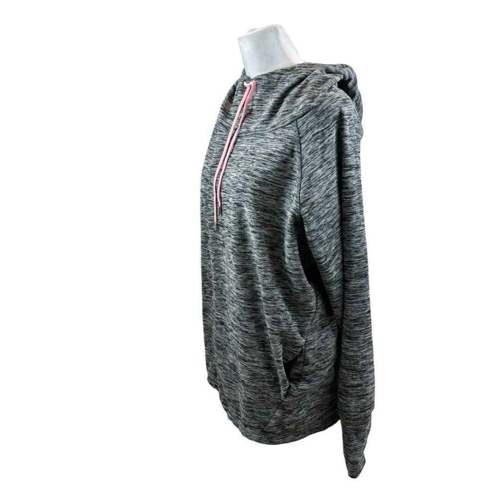 Ladies Lukka Brand Black and White Hoodie with Pink Detail Size Medium